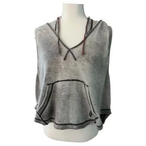 Free People Gray Sleeveless Hoodie